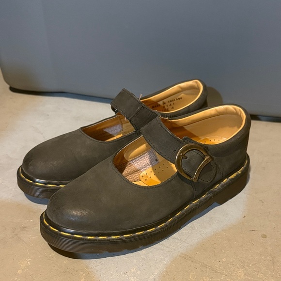 Dr. Martens Shoes - Vintage 90s Dr. Martens Gray Blue 8141 Single Strap Mary Jane UK 4 US 6 England
